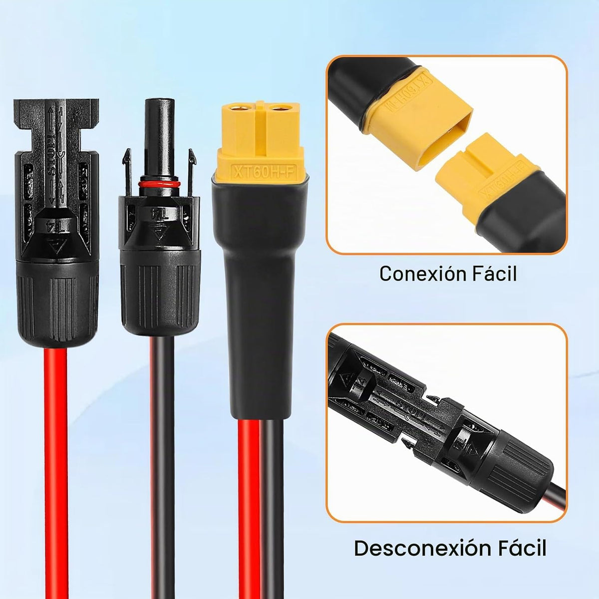 Cable de extensión solar XT60 de 10 AWG 75 pies 2 3 6 10 10 15 20 2...