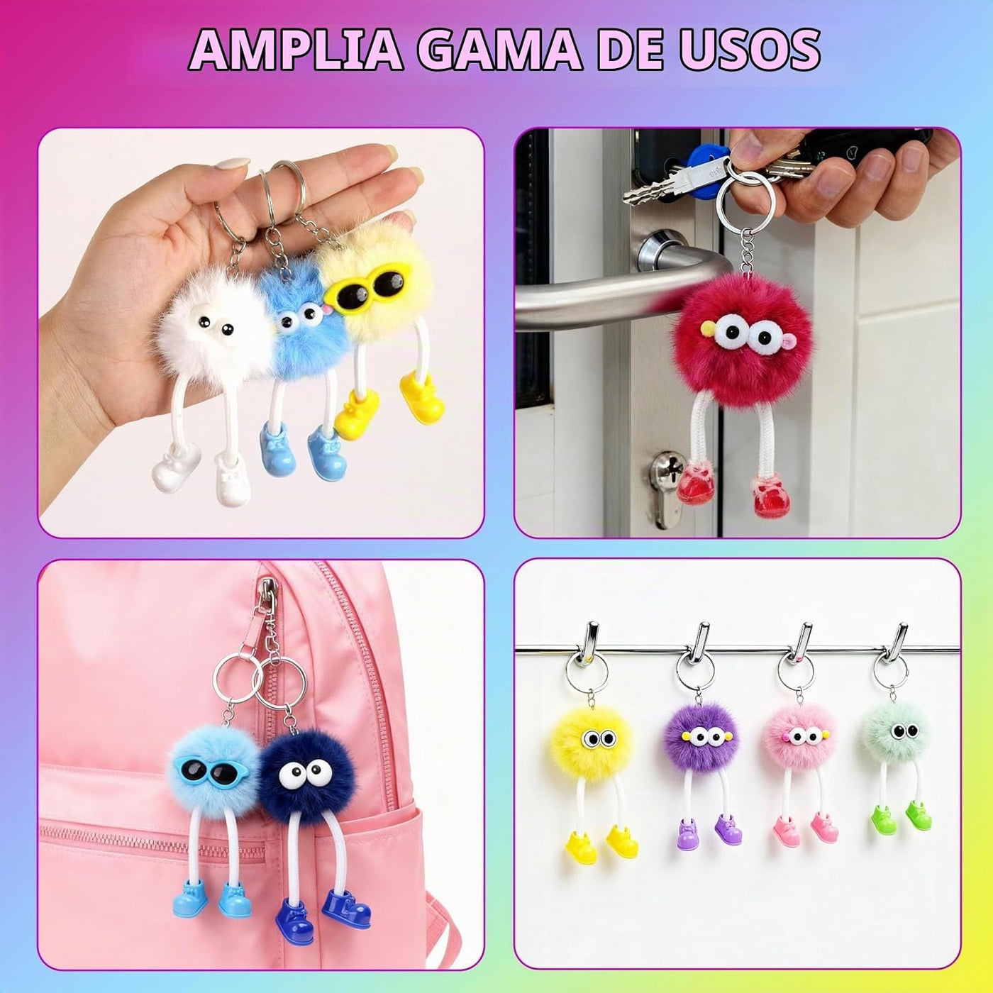 OMyFav 30 llaveros para niños, coloridos juguetes de peluche para f...