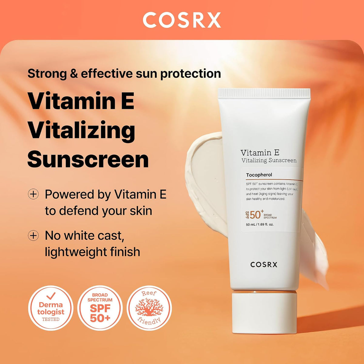 COSRX Protector solar con vitamina E y luz aireada con llavero de r...