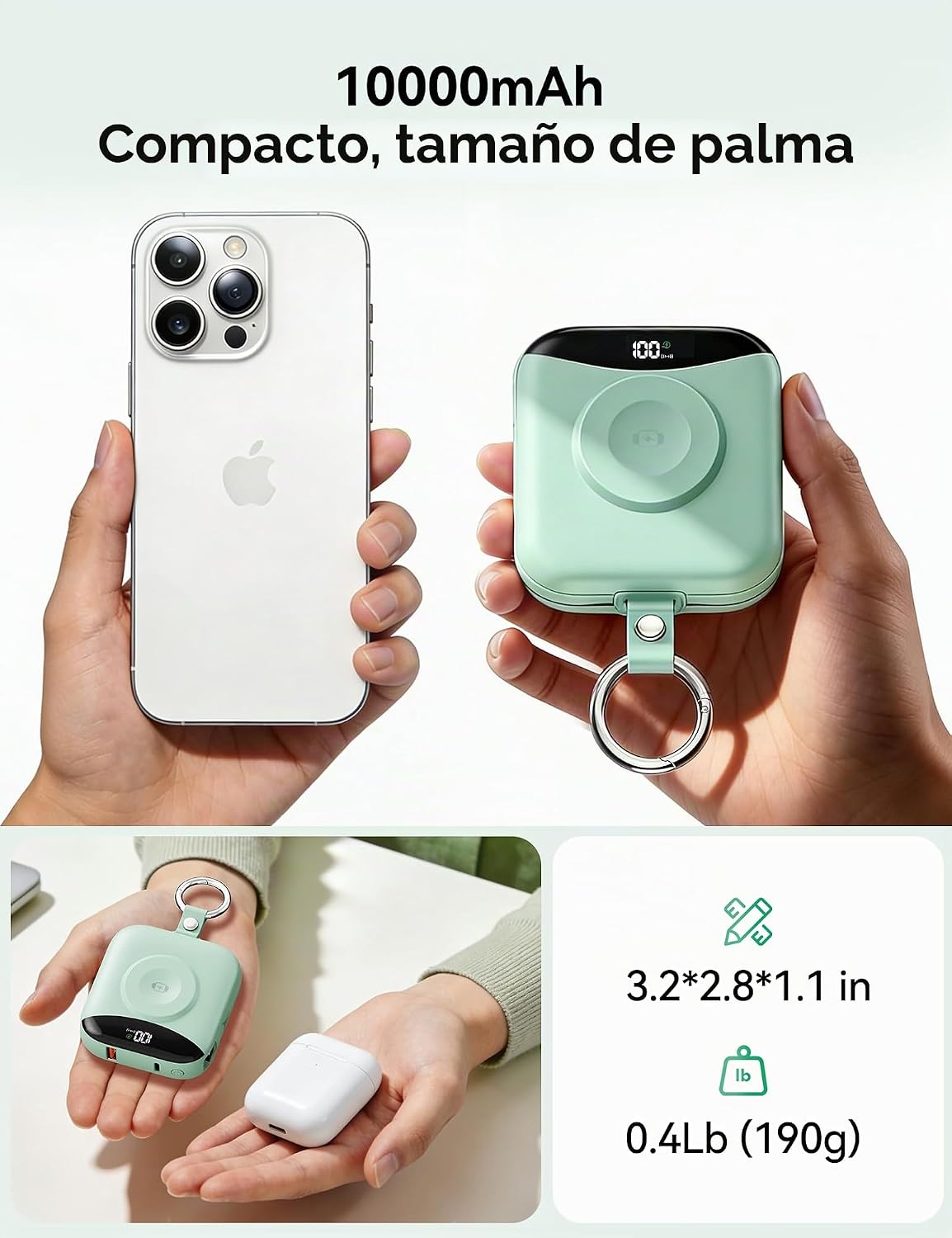 BLJIB Cargador portátil 10000mAh 22.5W Banco de energía incorporado...