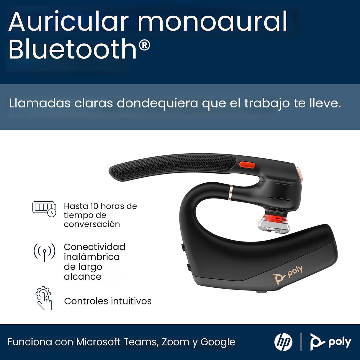 Poly Voyager Legend 50 UC Auriculares Bluetooth con estuche de carg...