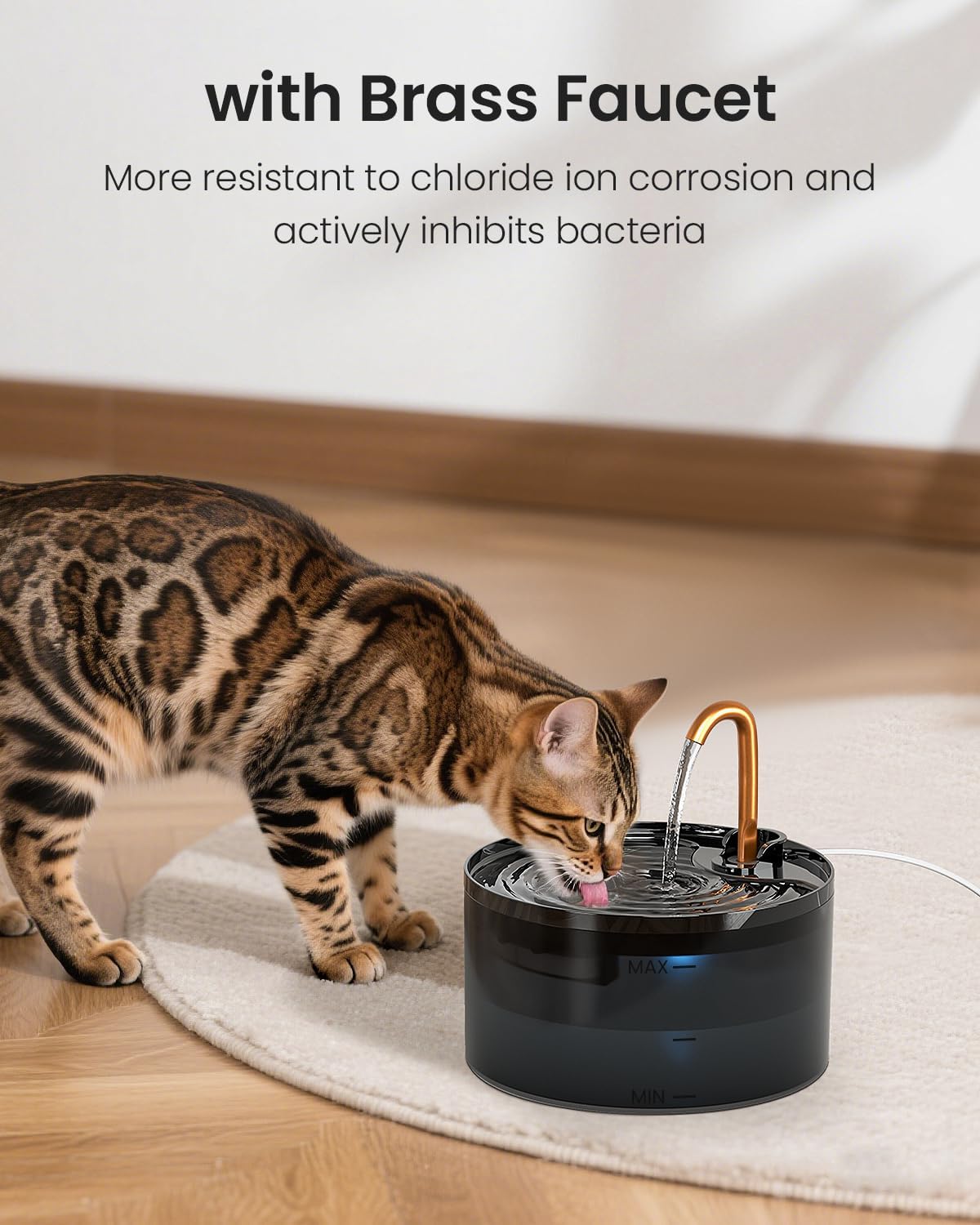 Fuente de agua para gatos, 2.1L\/71oz Fuente de gato para beber con...