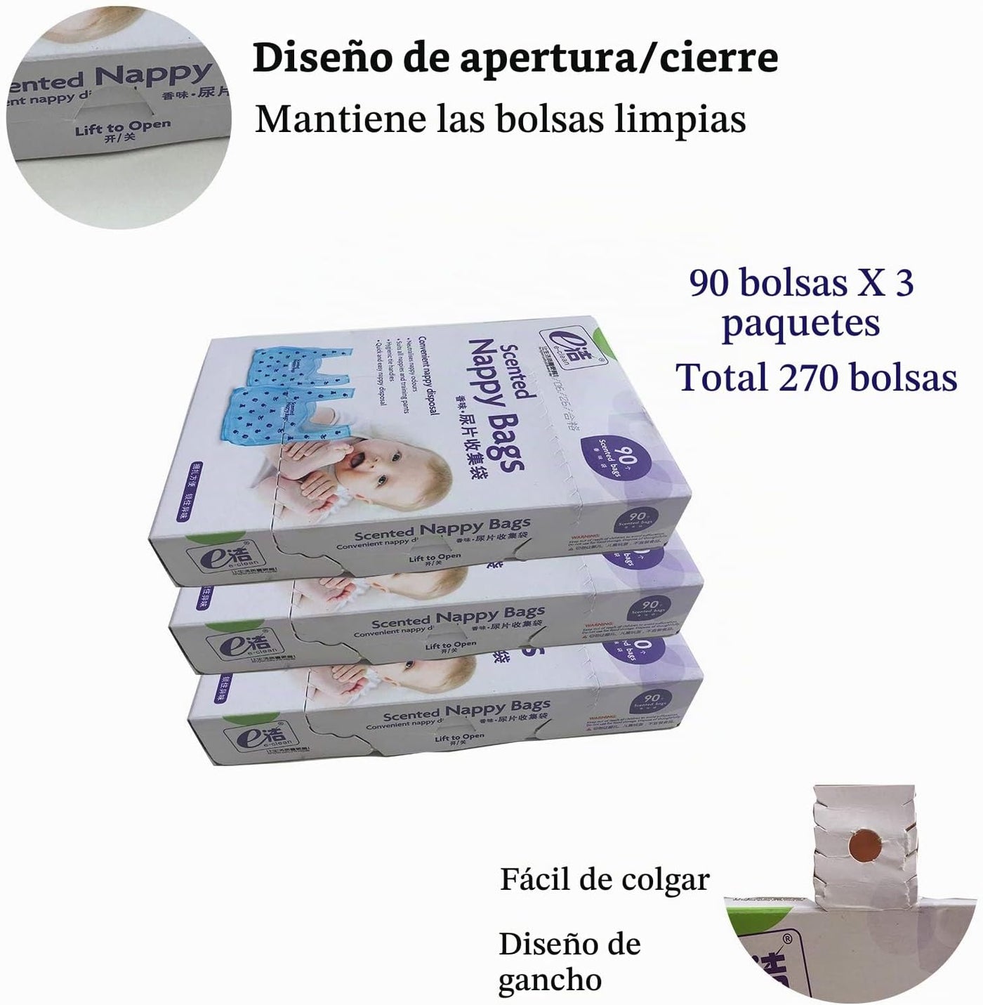Dergik Bolsas de eliminación de pañales para bebé, sobre la marcha,...
