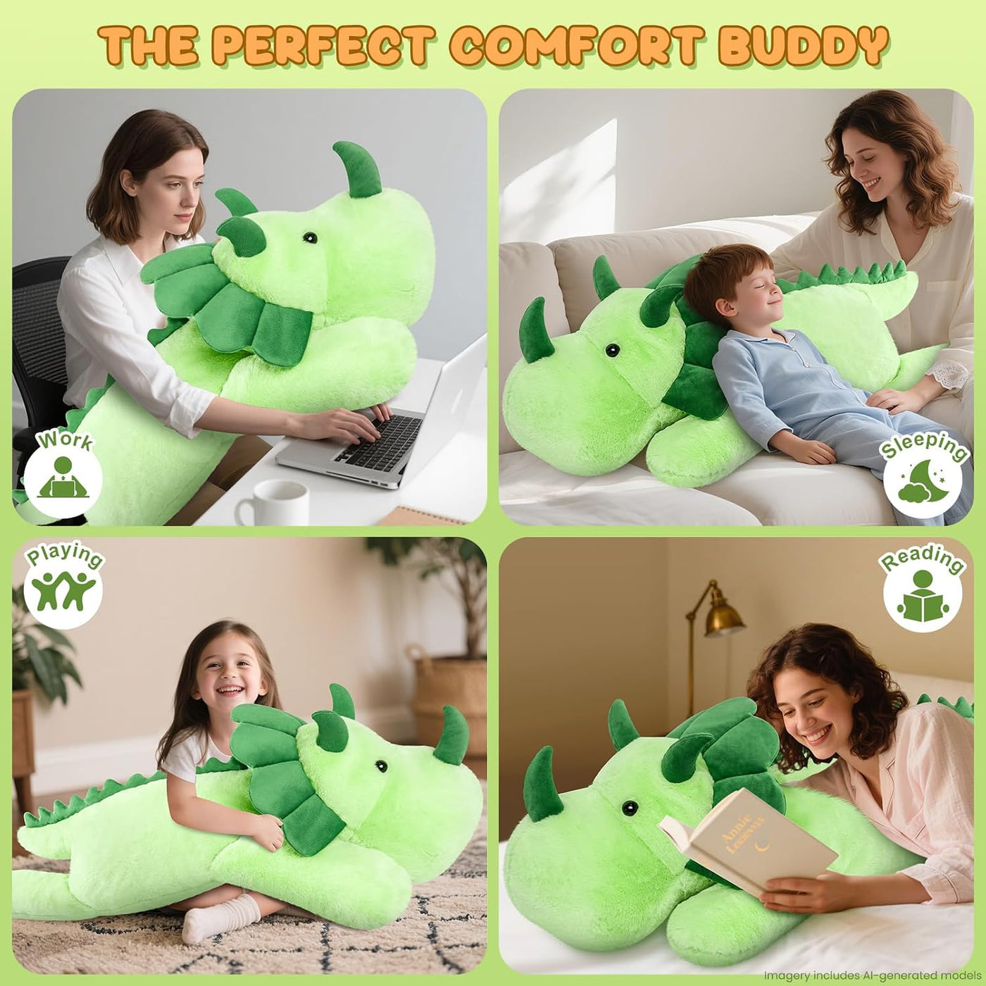 SuzziPals Triceratops de peluche gigante de 43 pulgadas, animal de...