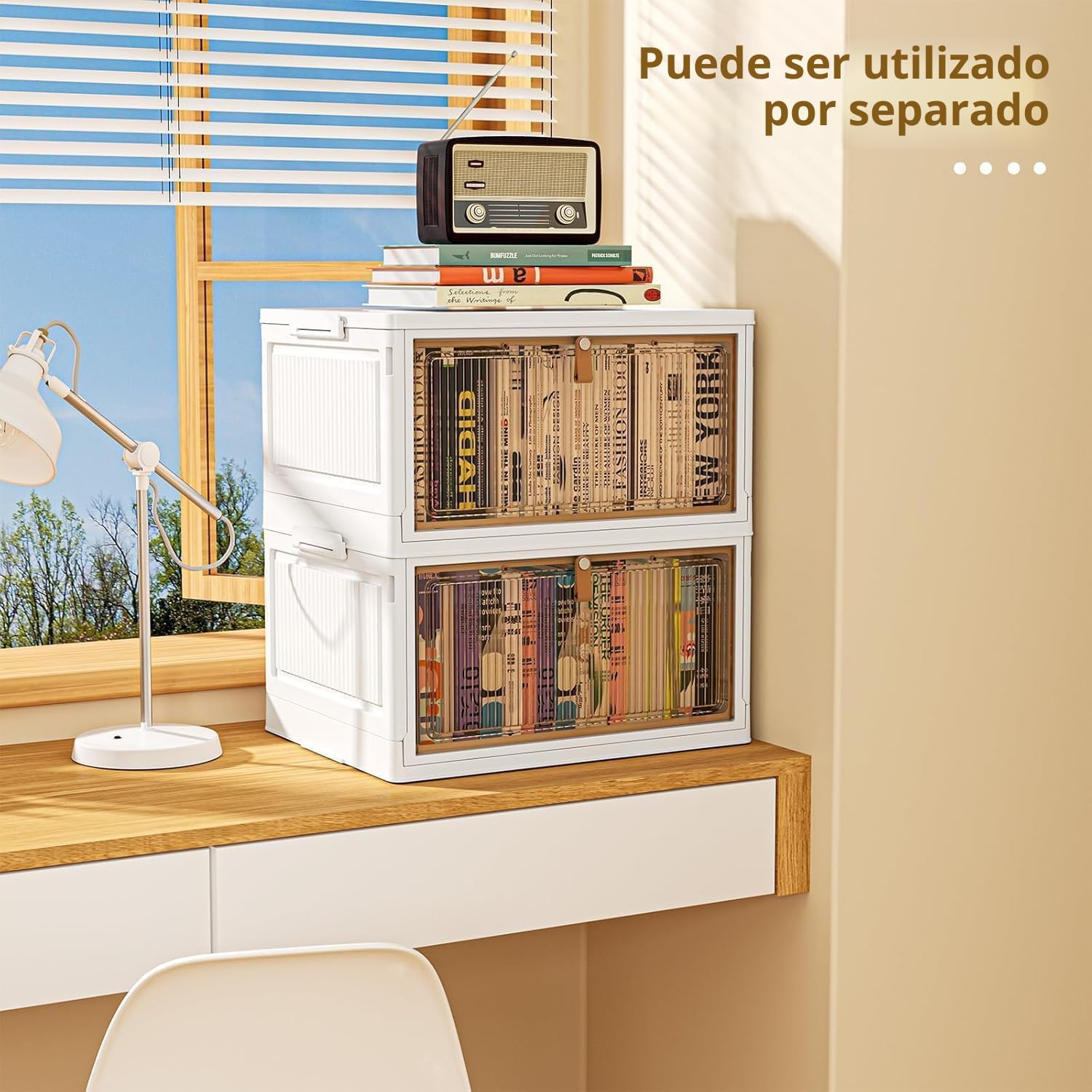 YFXCVSL Contenedores de almacenamiento de plástico de 4 niveles con...