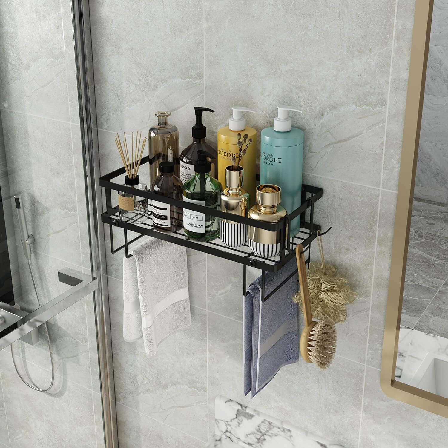 Godboat Organizador de baño, almacenamiento sobre el inodoro, estan...