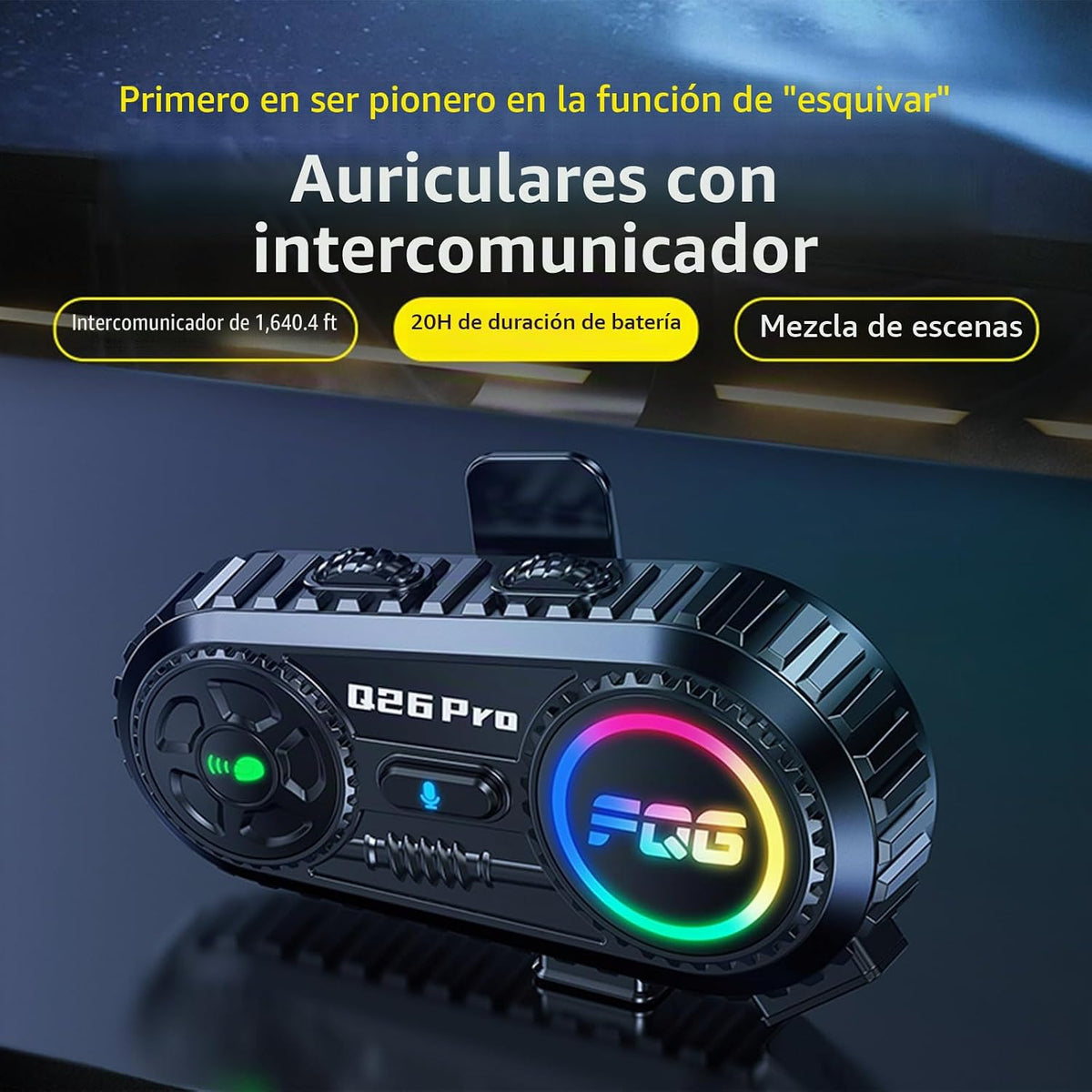 Paquete de 2 auriculares para casco de motocicleta, intercomunicado...