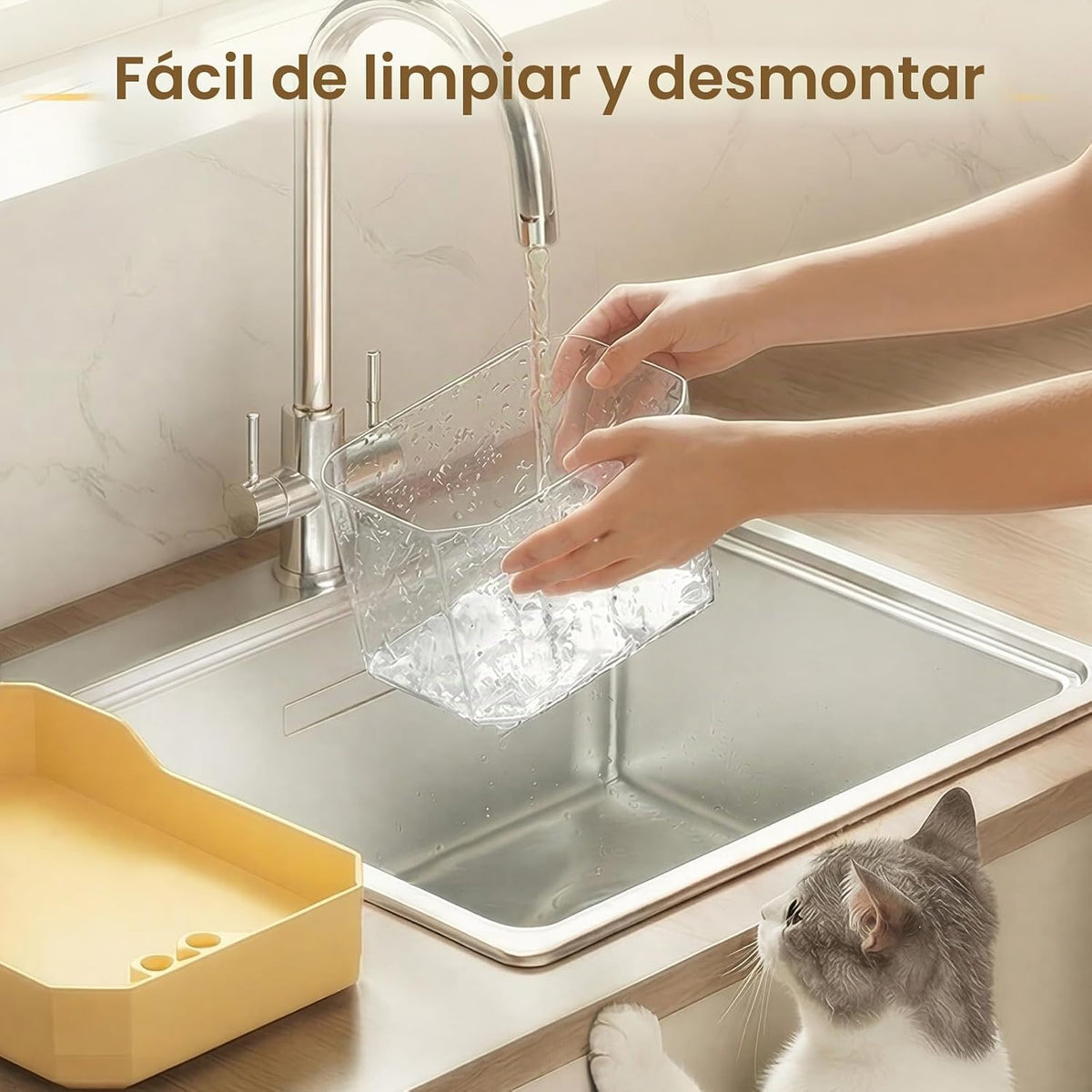 Fuente de agua linda para gatos pequeños de 1.5 L, dispensador de a...