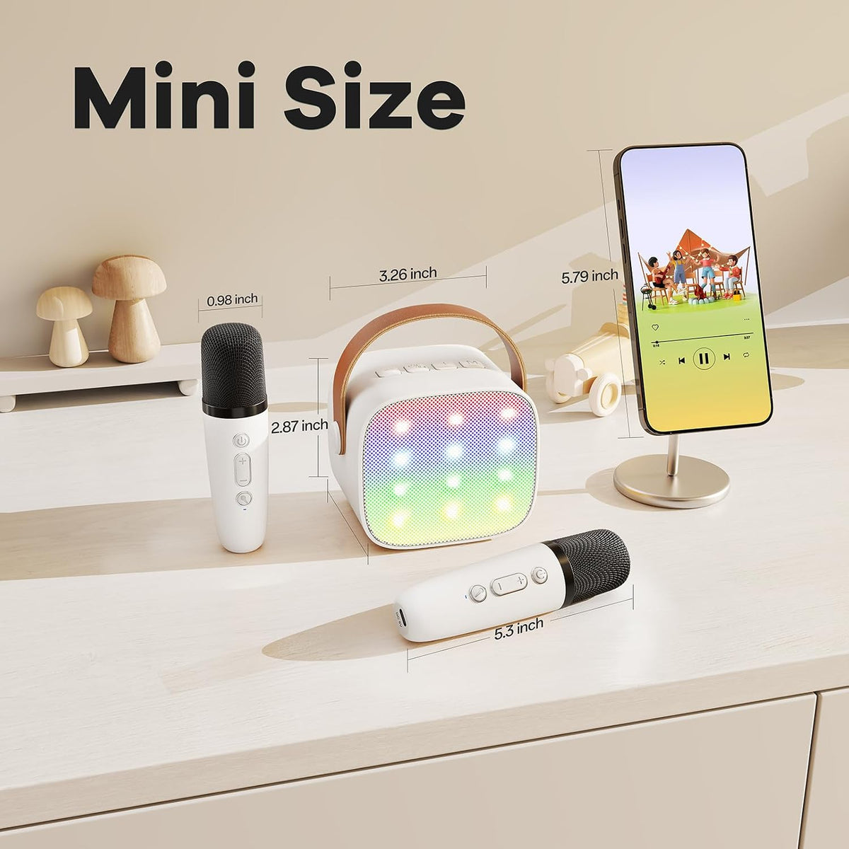 Micrófono de karaoke mini YLL para niños y adultos, altavoz Bluetoo...