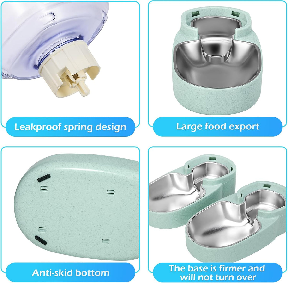 Comedero automático para gatos y dispensador de agua con cuenco de...