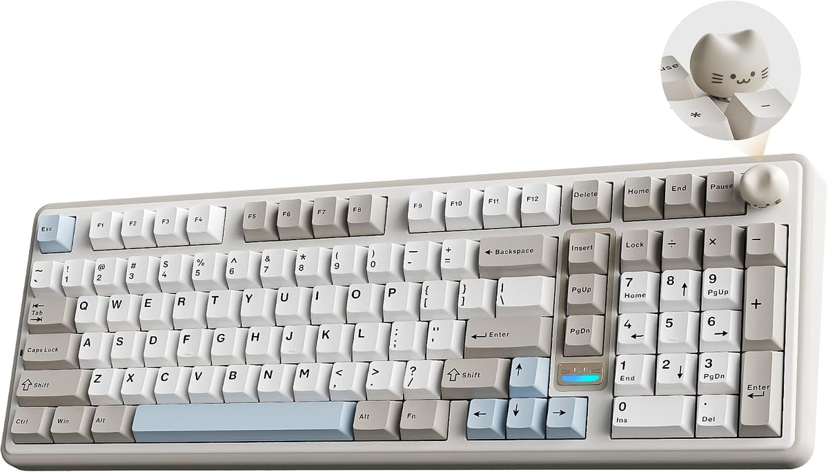 YUNZII Teclado mecánico inalámbrico B98 PRO 96% (beige, interruptor...