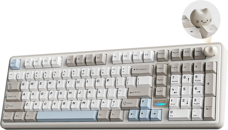 YUNZII Teclado mecánico inalámbrico B98 PRO 96% (beige, interruptor...