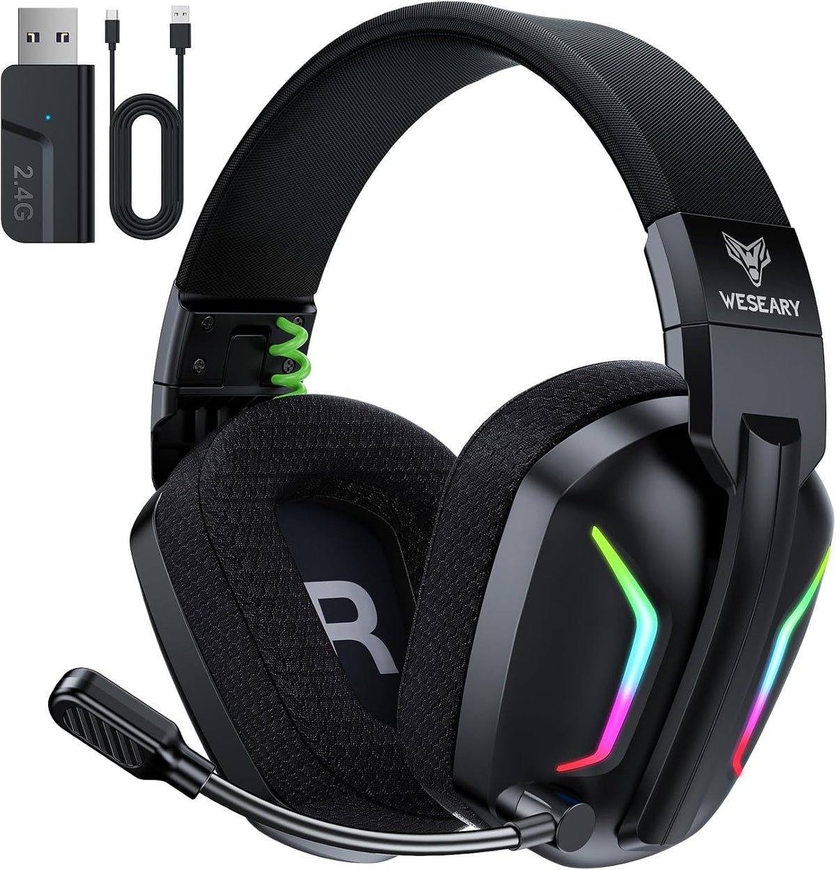 WESEARY Audífonos inalámbricos para juegos para PC, PS5, PS4, Switc...