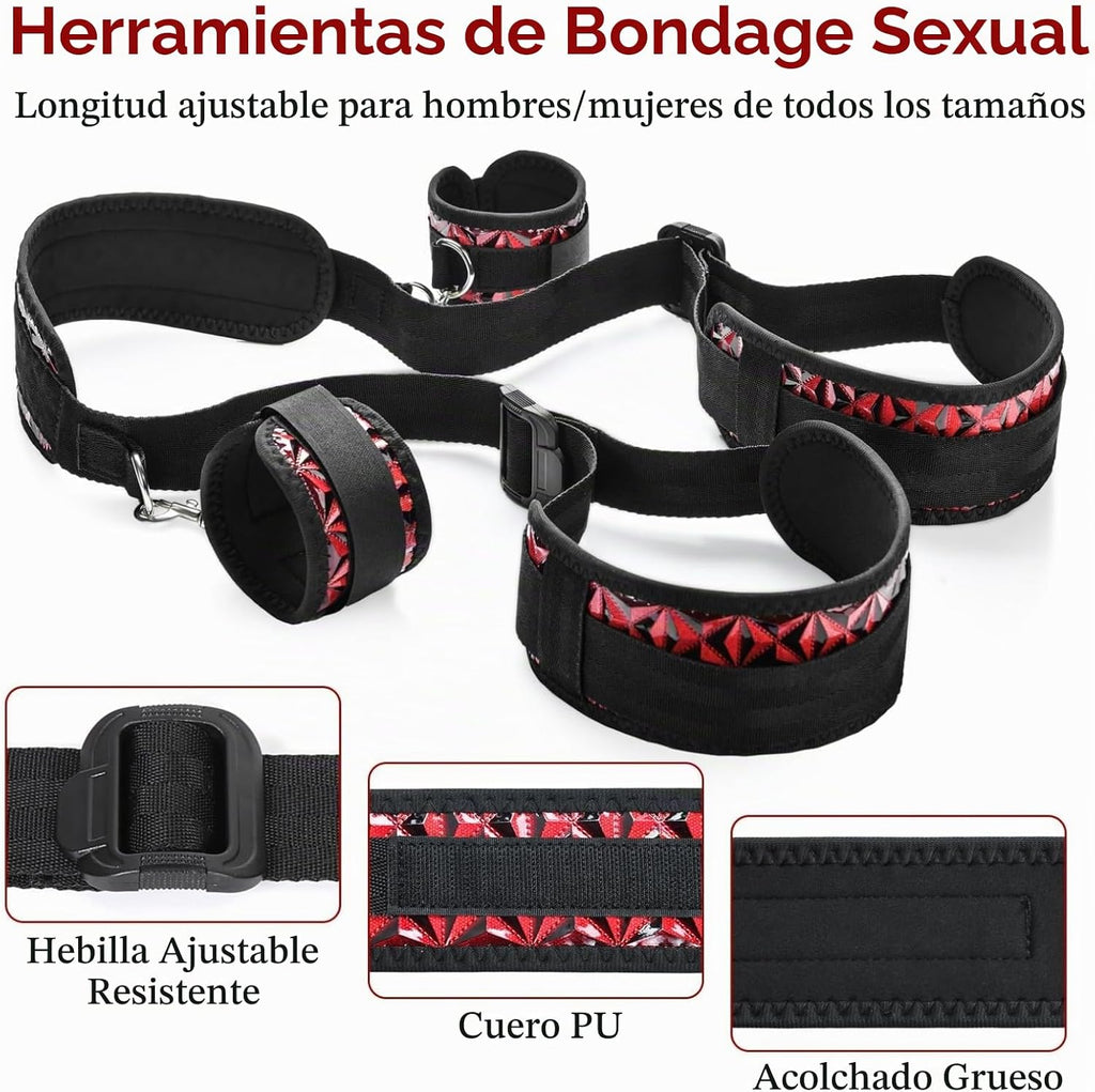 Kit de Bondage BDSM para Sexo, Set de Ataduras para Cama con Esposa...