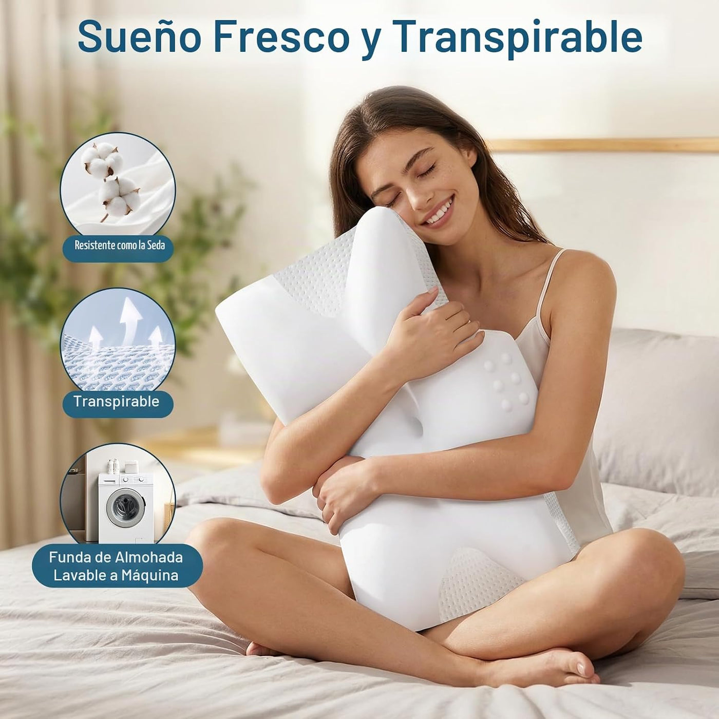 Almohada cervical eficaz para aliviar el dolor para dormir, almohad...