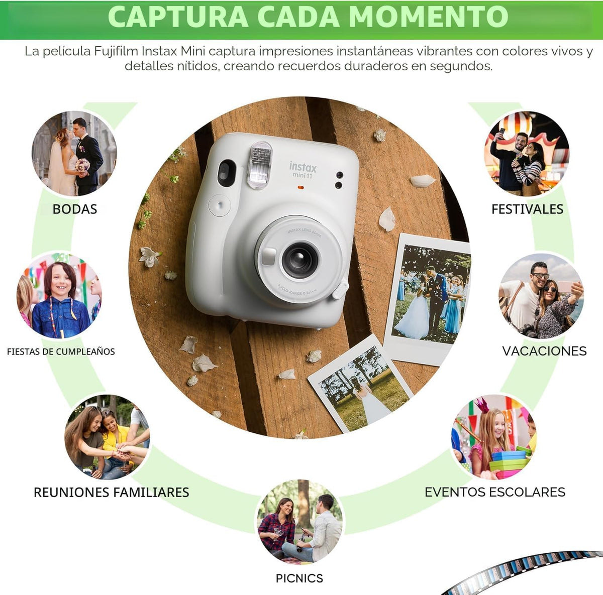 Fujifilm Instax mini película instantánea de luz diurna (paquetes d...
