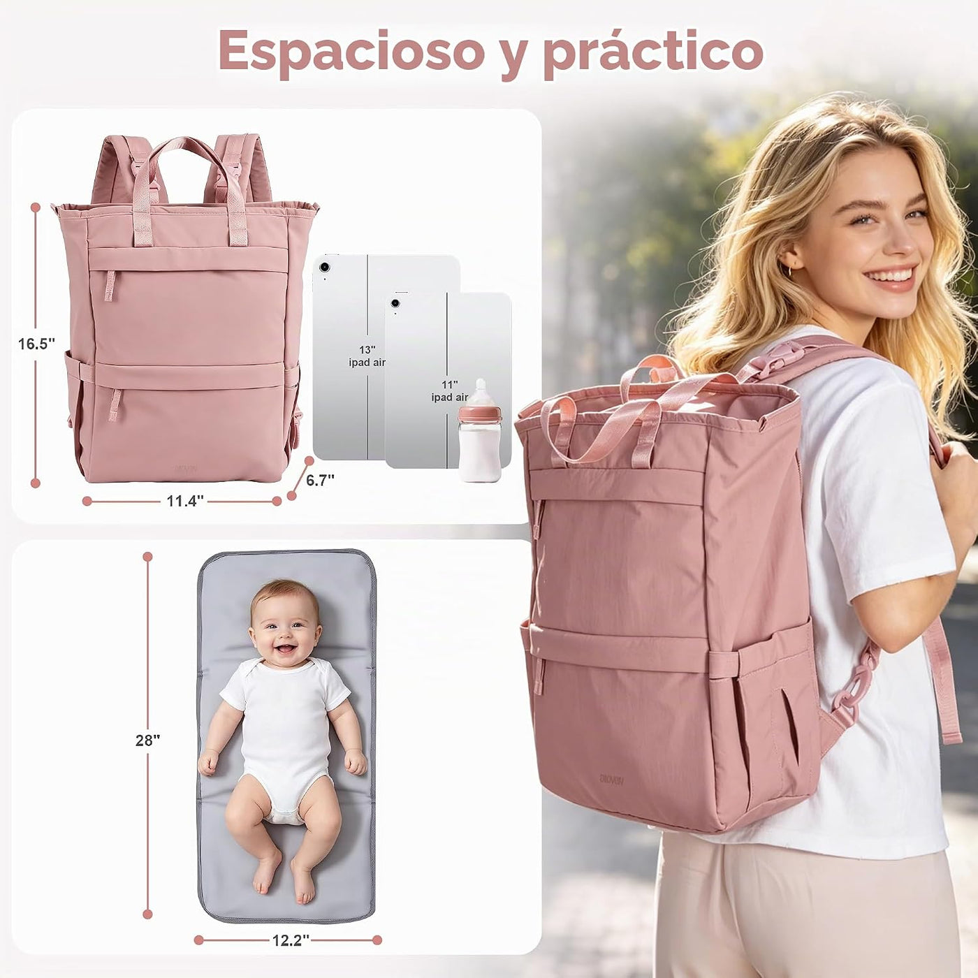 Allovely Mochila para pañales \u2013 Organizador multifuncional ult...