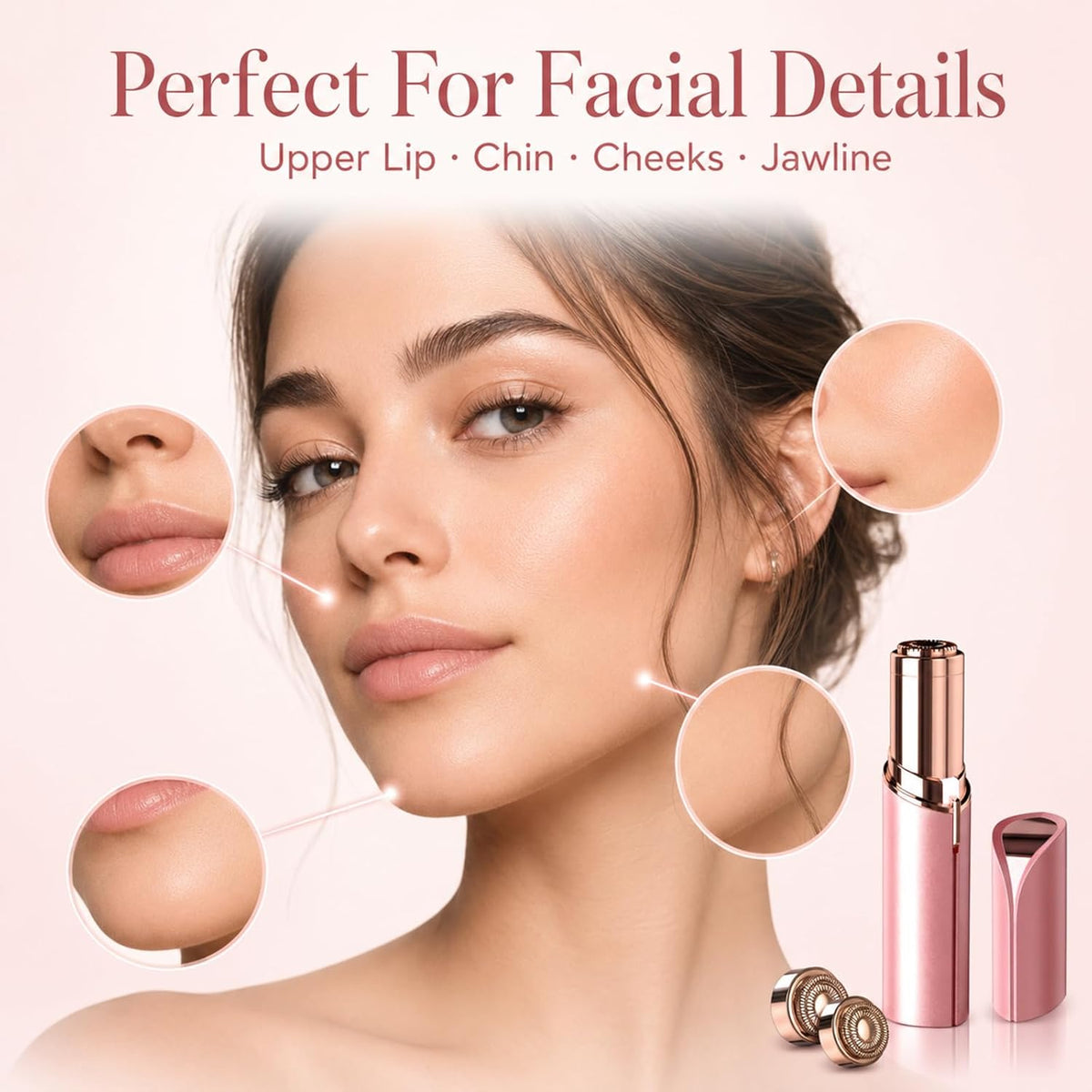 Removedor de vello facial impecable para mujeres, como se ve en la...