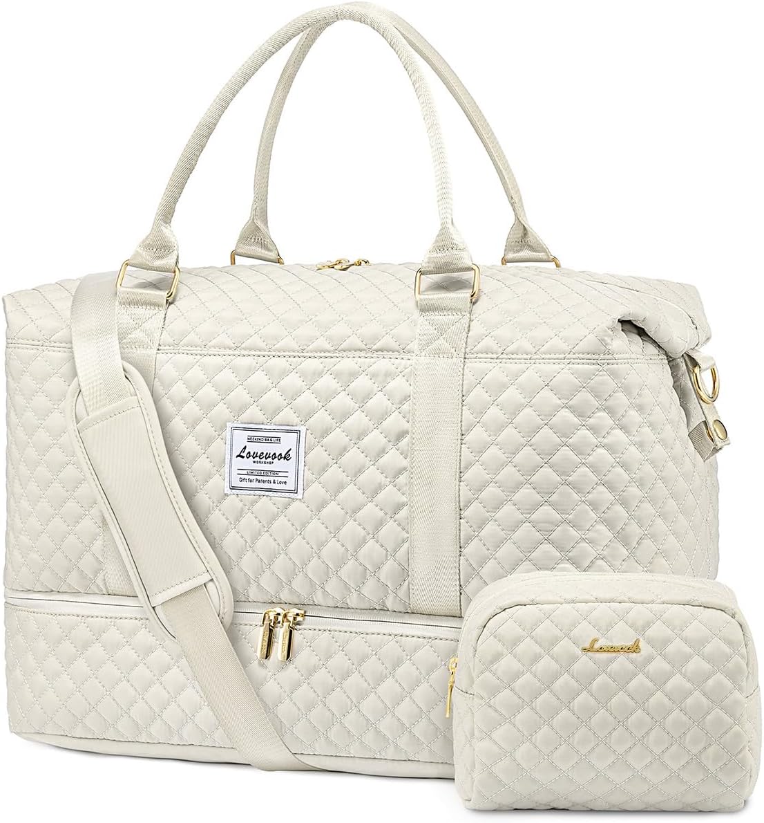 LOVEVOOK Bolsa de lona de viaje, para mujer con compartimento para...