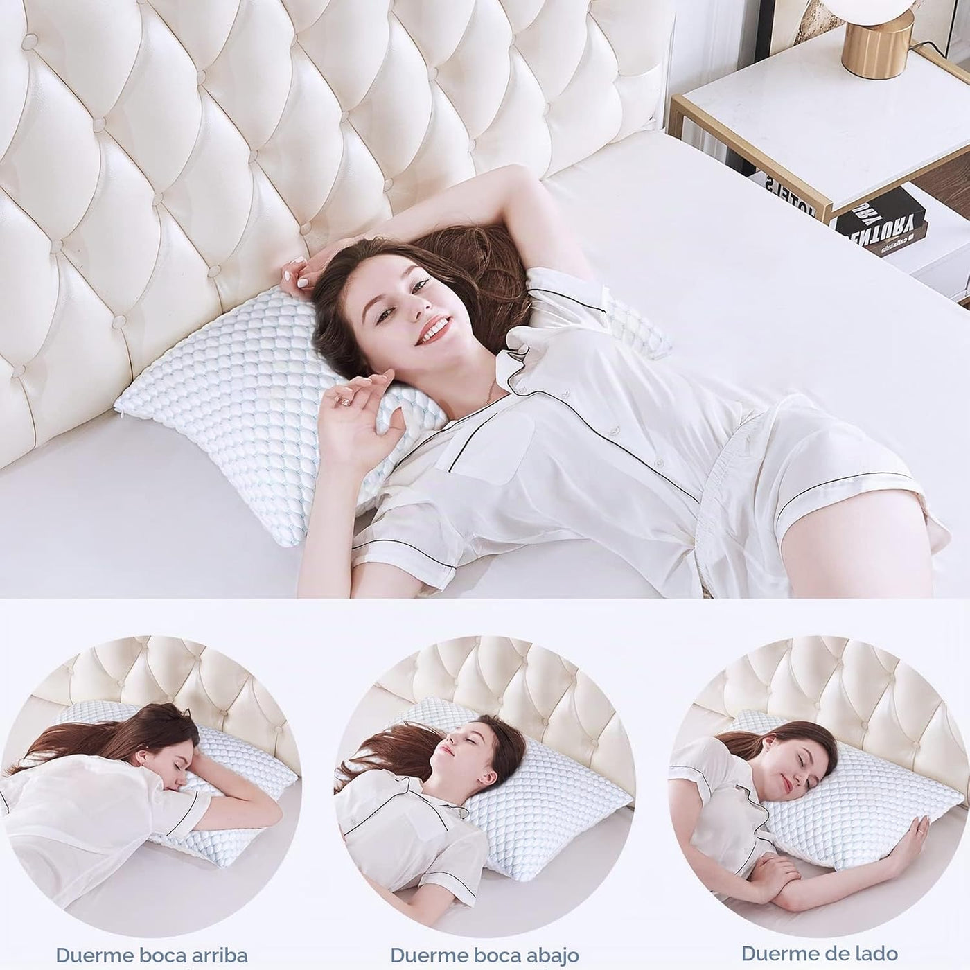 OSBED Juego de 2 almohadas de espuma viscoelástica trituradas ajust...