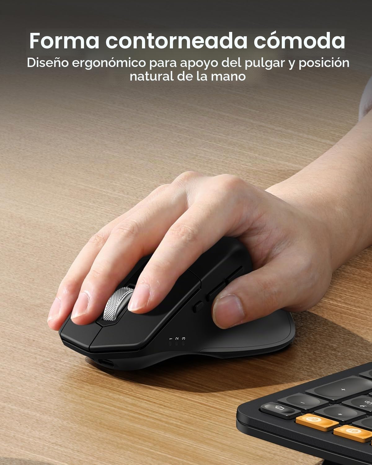 ProtoArc Teclado y Ratón Inalámbrico Ergonómico, EKM01 Plus Combo d...