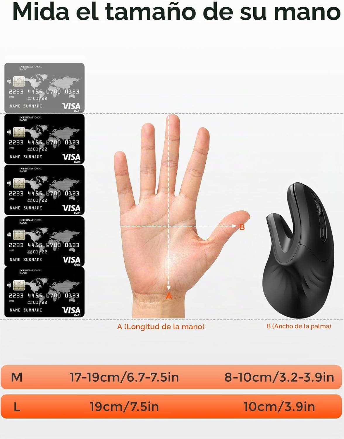 DAREU Ratón inalámbrico vertical ergonómico, mouse vertical óptico...