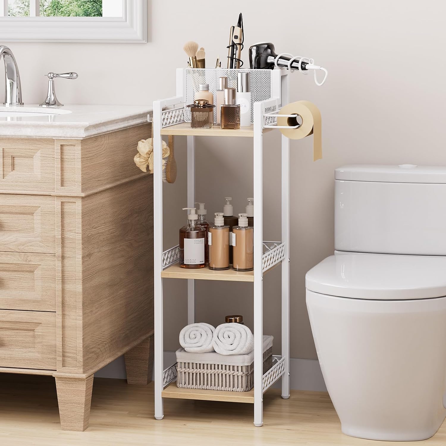 FURFUN - Estante de almacenamiento delgado para baño, organizador d...