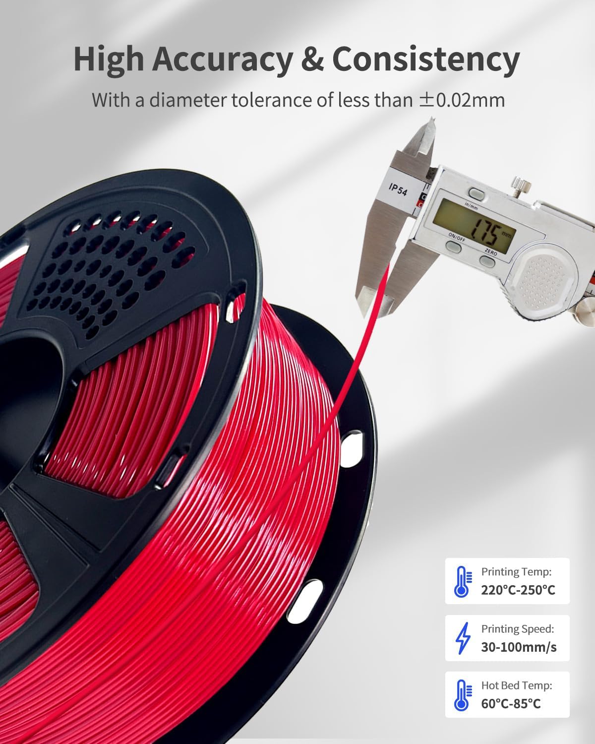 XZN Filamento PETG de 1,75 mm, consumibles de impresión de mayor du...