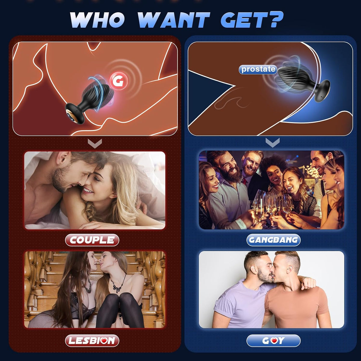 Juguetes sexuales para parejas, tapón grande para el trasero \u2013...