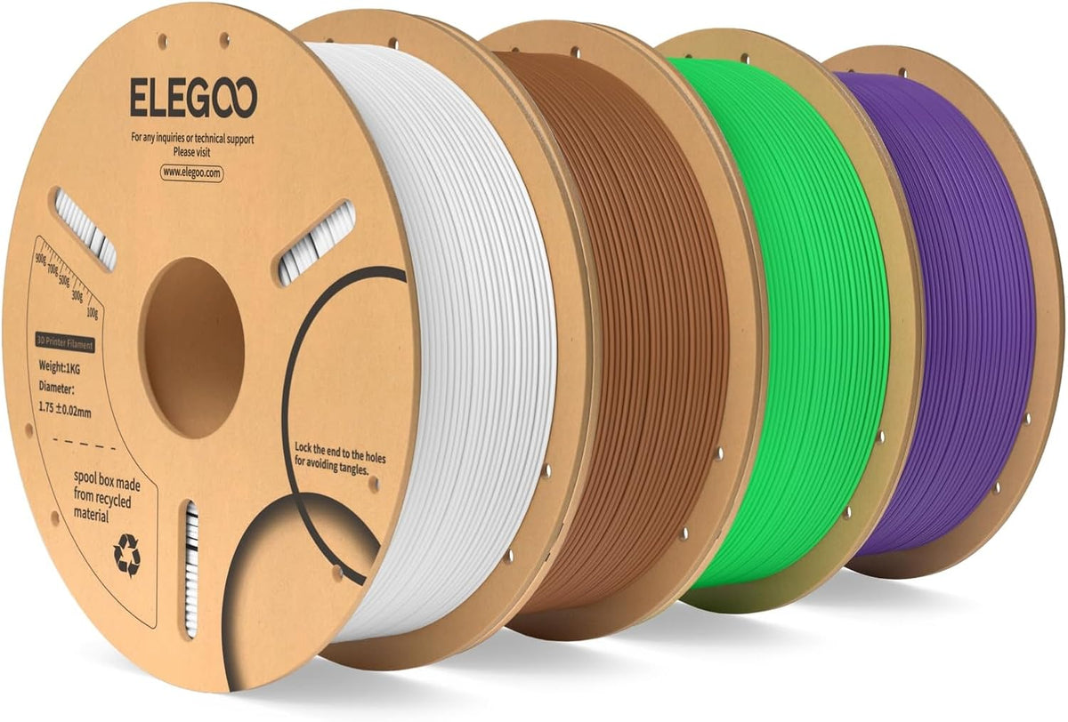 ELEGOO Filamento PLA para impresora 3D de 0.07 in, 8.8 lbs, blanco\...