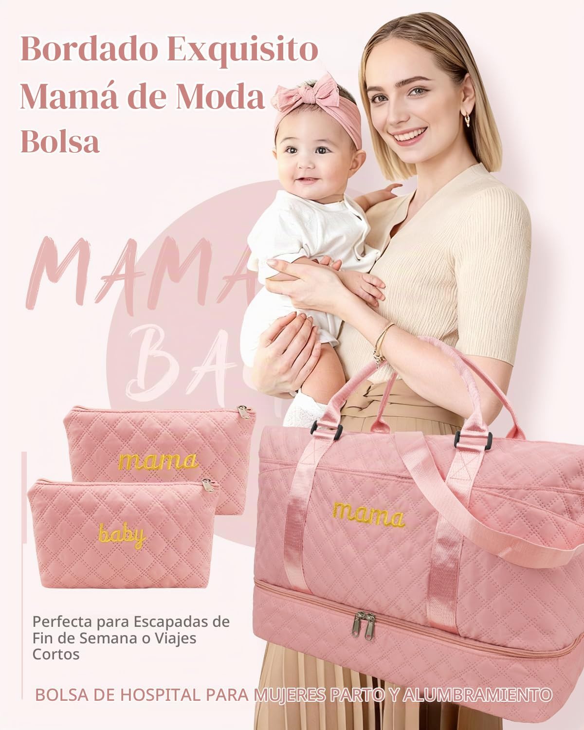 Mamá Bebé Bolsa de Hospital para Embarazo Esenciales para Mujeres P...
