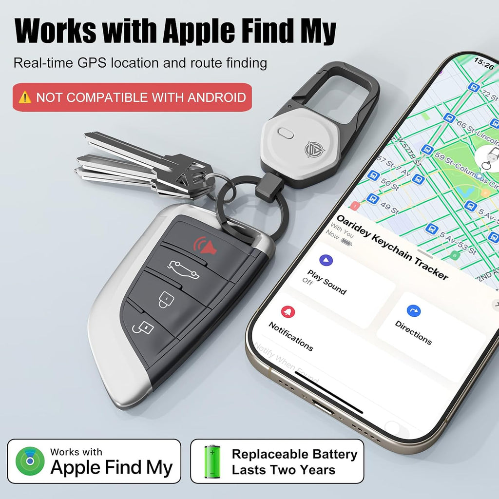 Oaridey Llavero, funciona con Apple Find My, llavero de coche con m...