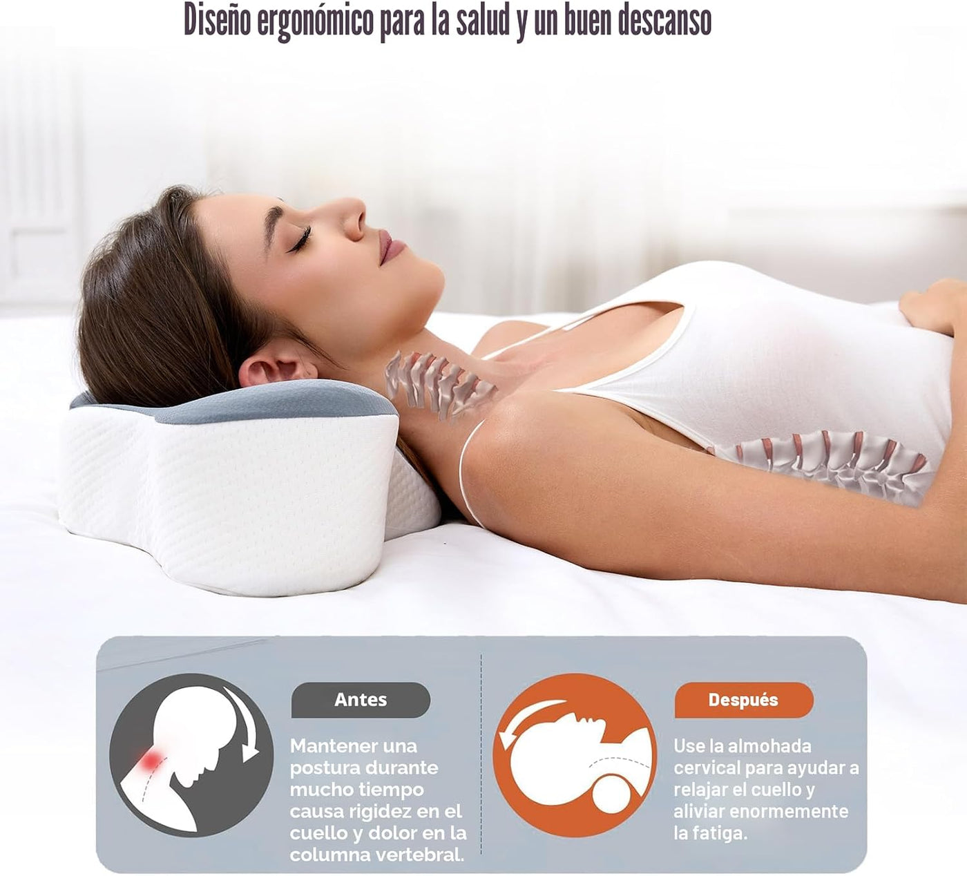 Bespilow Almohada de viaje para dormir, almohada de soporte cervica...