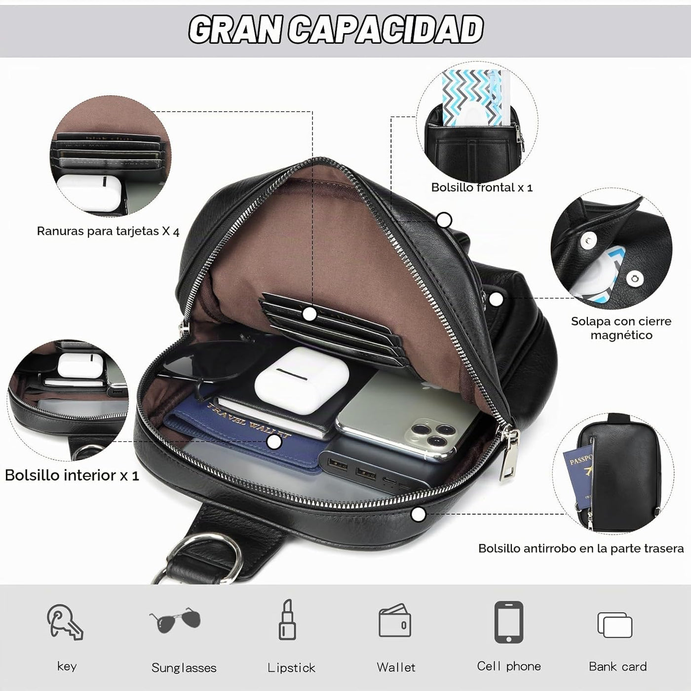 MYHOZEE Mini bolso de pañales cruzado pequeño bolso de pañales con...