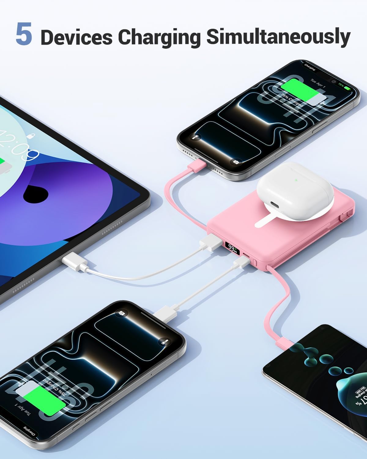 Gawegar para cargador portátil MagSafe, banco de energía magnético...