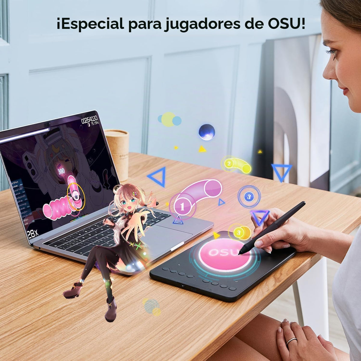 XPPen - Tableta de dibujo Deco Mini7 V2 actualizada, 16384 niveles...