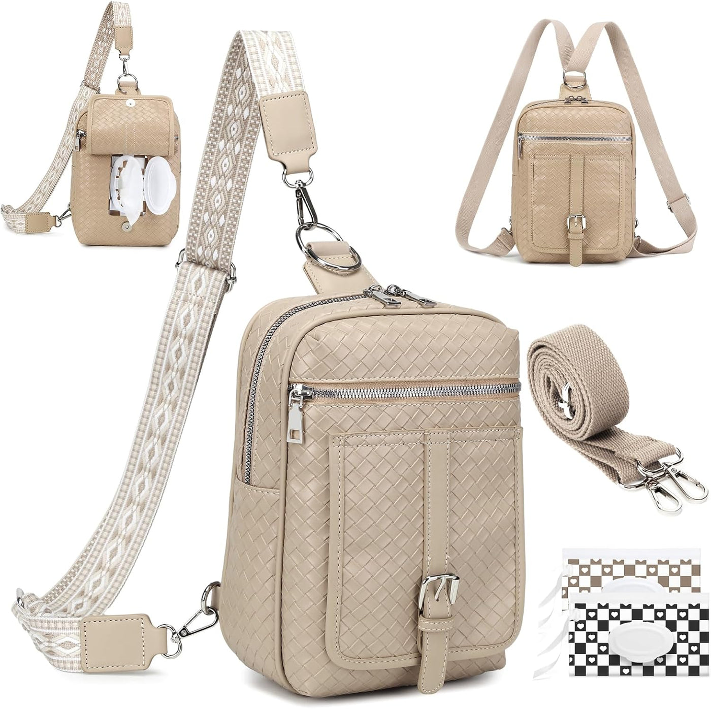 MYHOZEE Mini bolso de pañales cruzado pequeño bolso de pañales con...