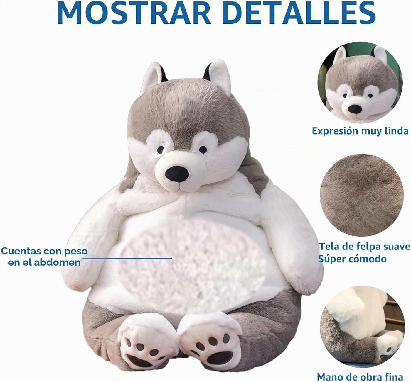 ronivia Husky Animales de Peluche con Peso, 21.5" 5.2 lbs Jugue...