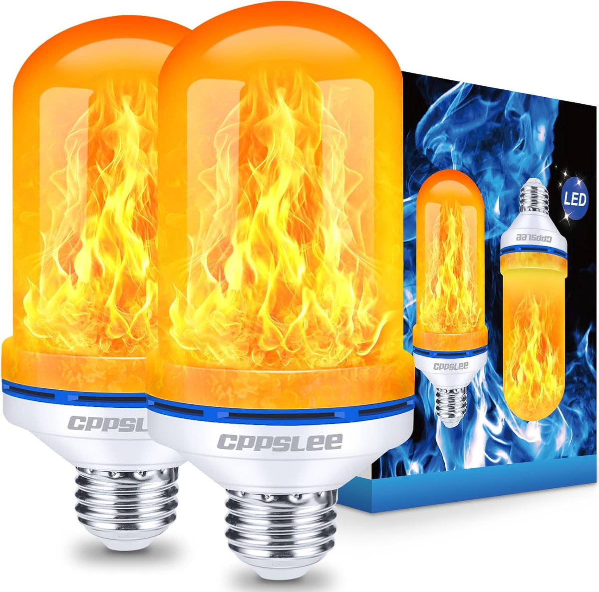 CPPSLEE Bombillas de llama mejoradas, 4 modos de luz parpadeantes,...