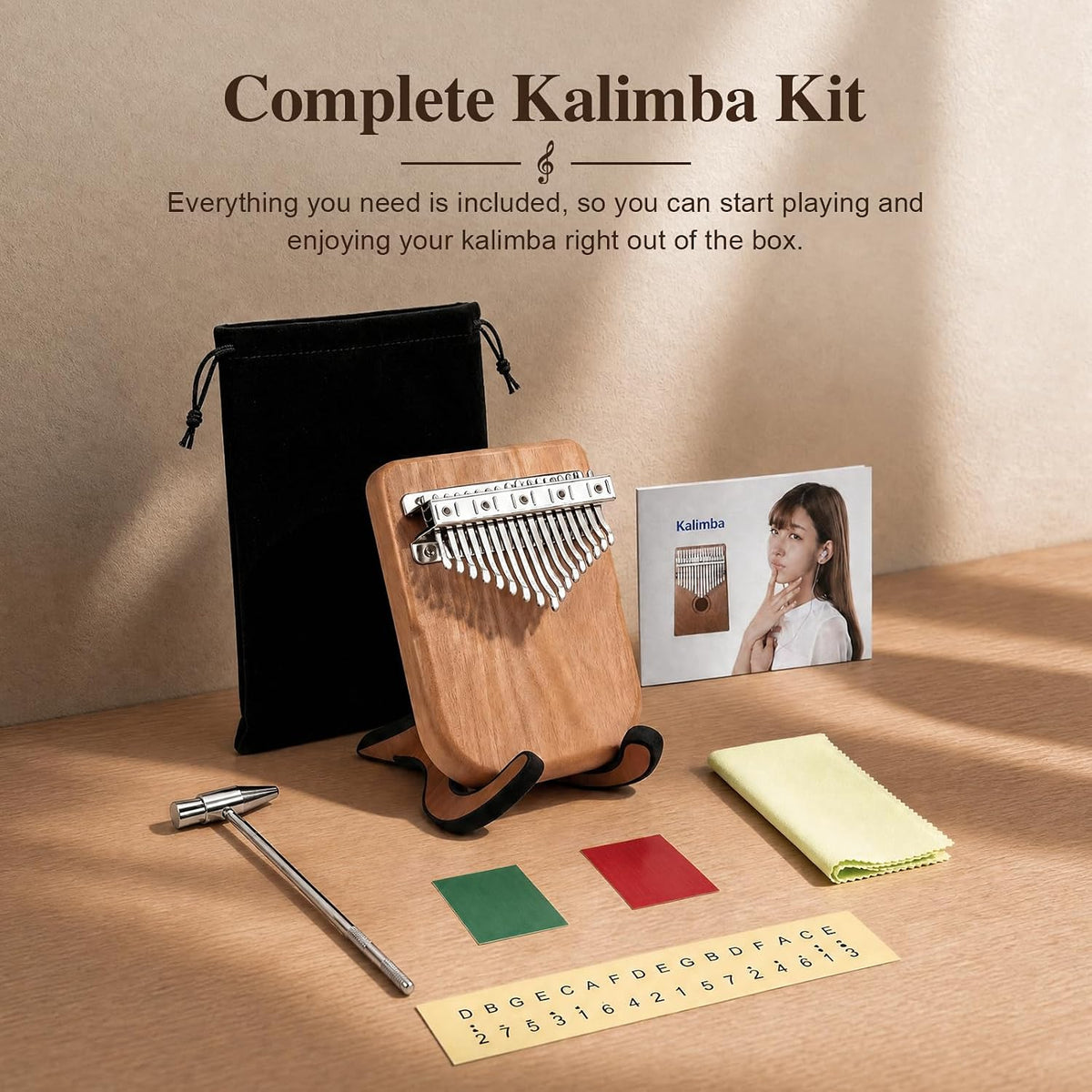 Kalimba - Piano de pulgar de 17 teclas con soporte, regalo para | K...