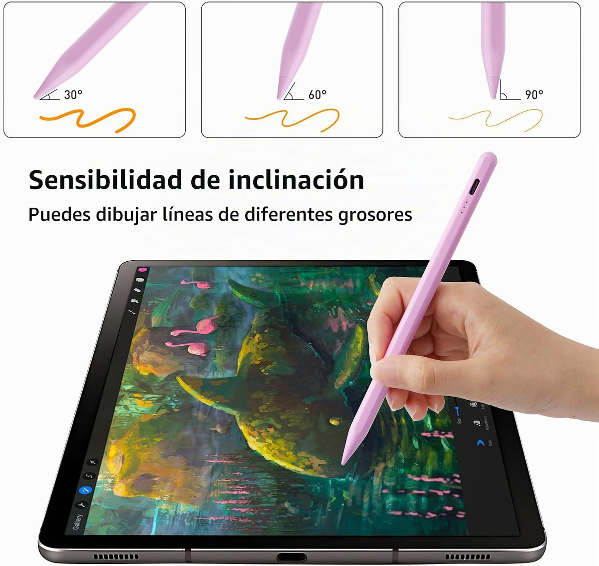 Lápiz para Apple Stylus Pen para iPad A16 rechazo de palma y sensib...