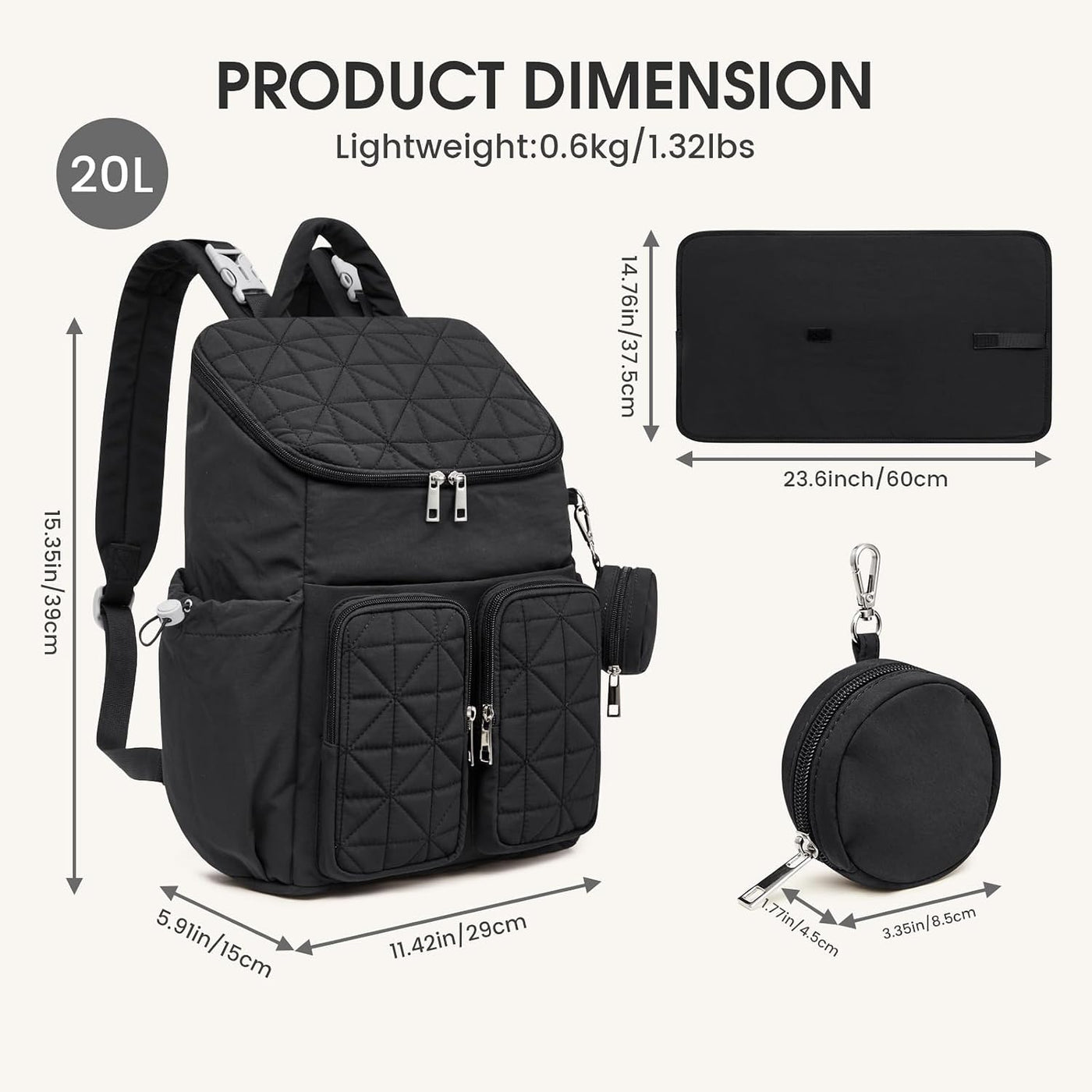 G4Free Mochila para pañales para mamás papás y mamás, bolsa de viaj...