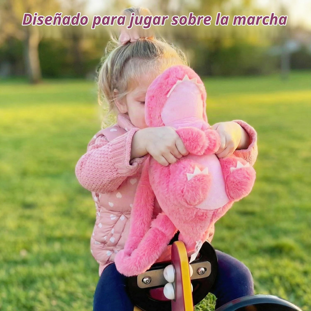 OUOZZZ Animales de Peluche de Dinosaurios Rosas con 4 Bebés Adentro...