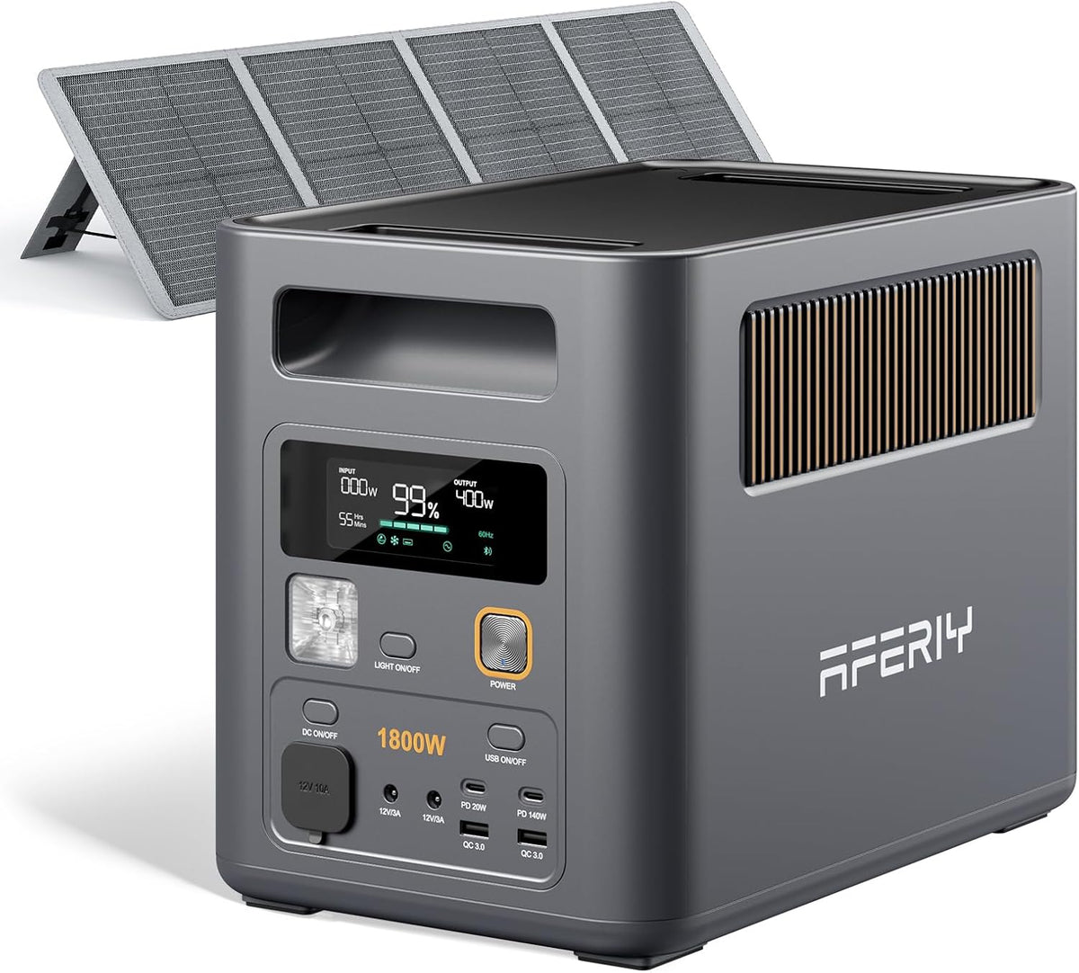 AFERIY Estación de energía portátil 1024Wh generador y panel solar...