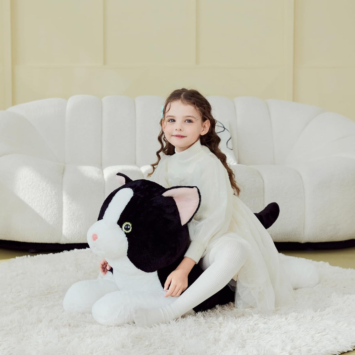 IKASA Juguetes de peluche gigante de gato con esmoquin, juguetes gr...