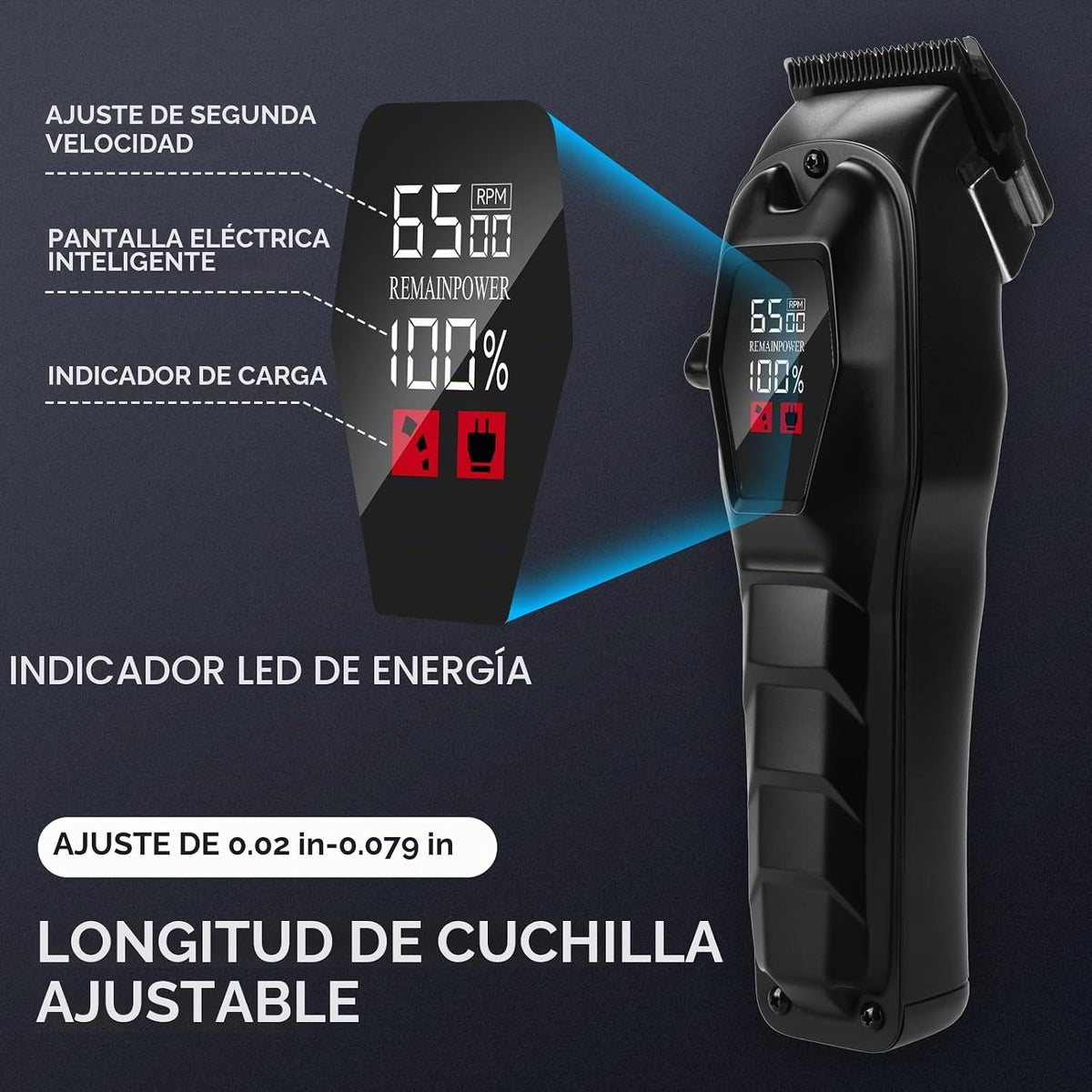 Cortapelos para hombres, recortadora de pelo profesional, inalámbri...