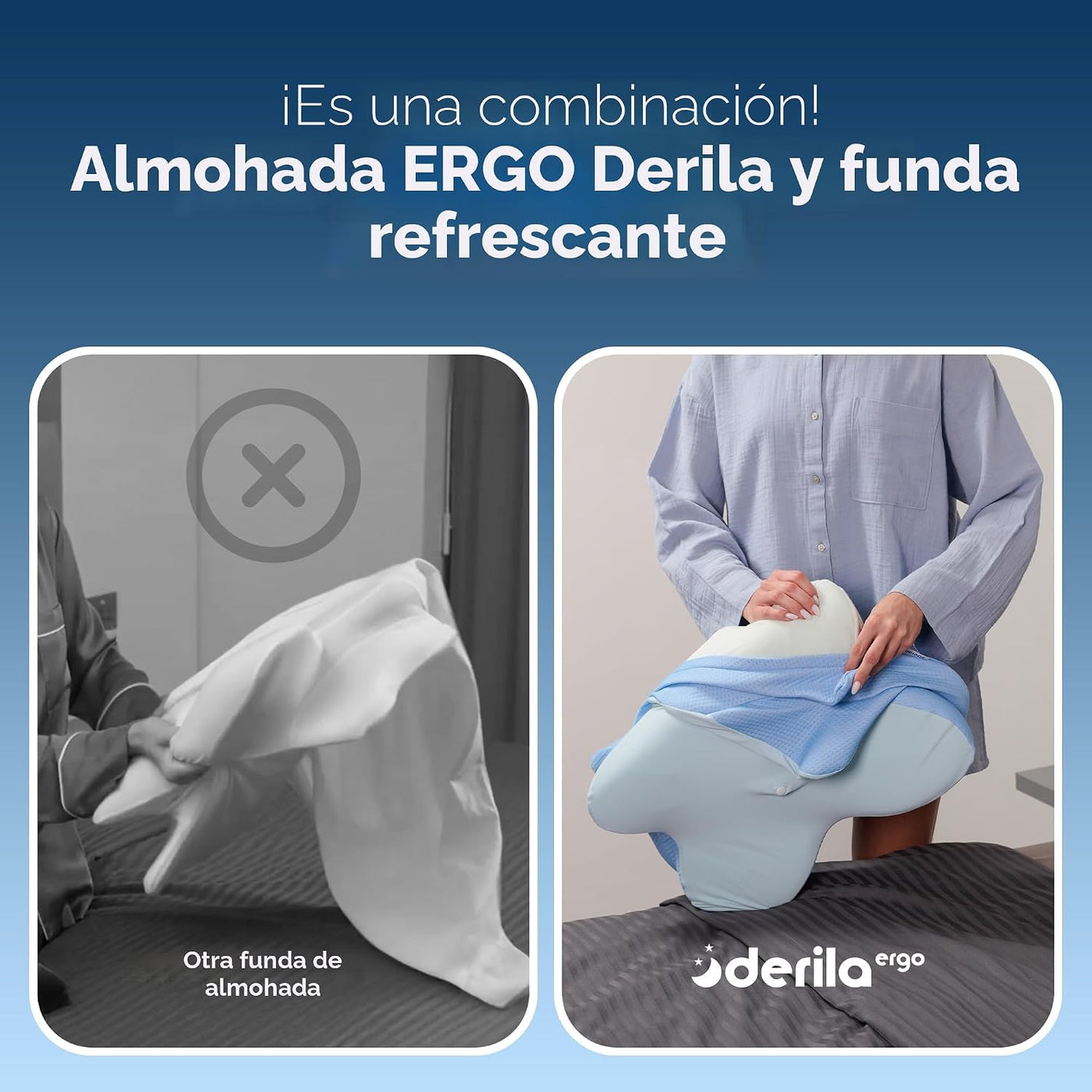 Derila Ergo Funda de Almohada Almohada Cervical de Cuello para Dorm...