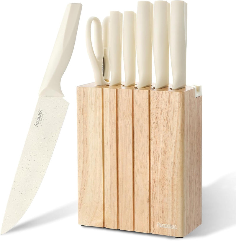 Juego de cuchillos de 8 piezas de alta calidad con bloque, ligeros...