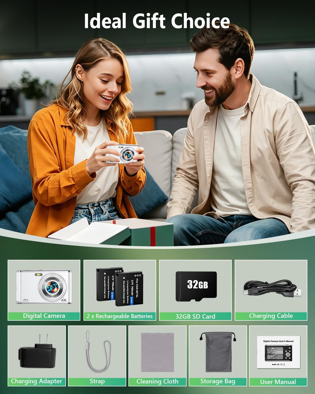 Cámara digital 4K mejorada 2026 para fotografía y vlogging, cámara...