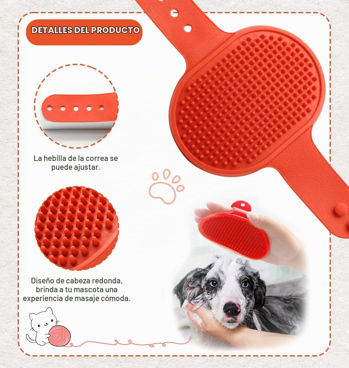 Crafterlife Kit de aseo para gatos con cepillo deslizante para quit...